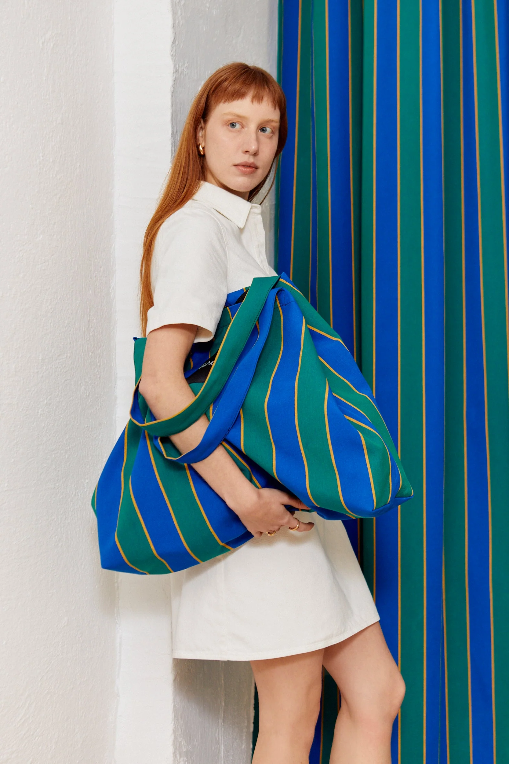 Eturel Bolso shopper maxi lona toldo rayas - Image 2