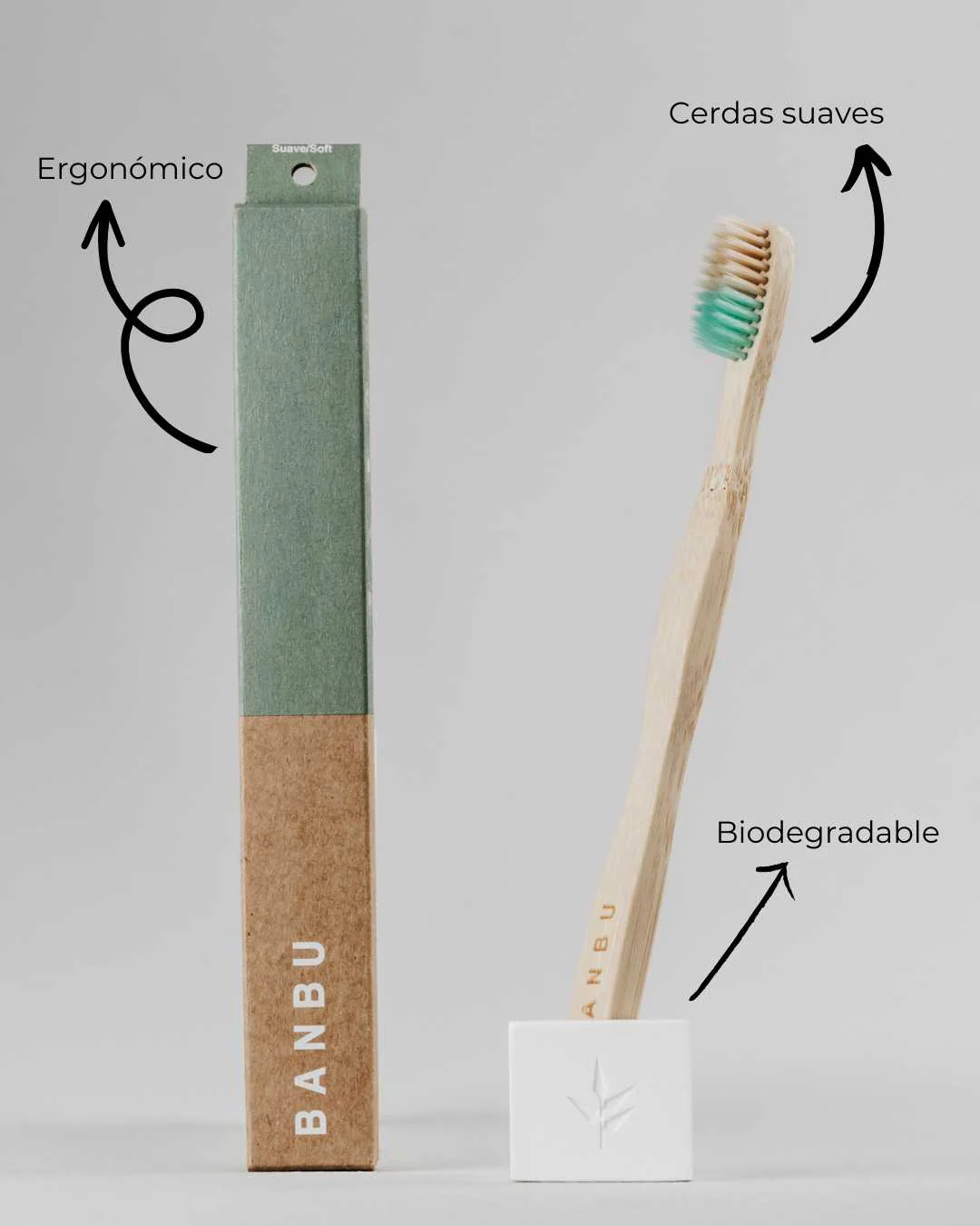 Banbu Cepillo de dientes de madera cerdas suaves - Image 3