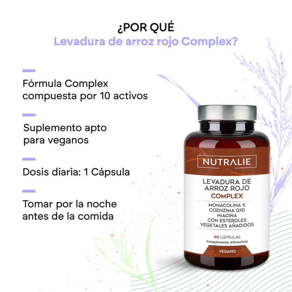 Nutralie Levadura Arroz Rojo con Monacolina K + Q10 + Niacina Colesterol 90caps - Image 3