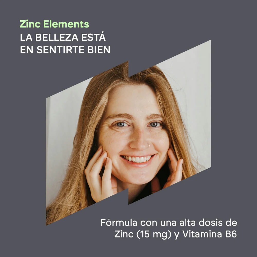 Nutralie Zinc con VItamina B6 para Piel, Acné y Pelo 100% Vegano 120 cápsulas - Image 2