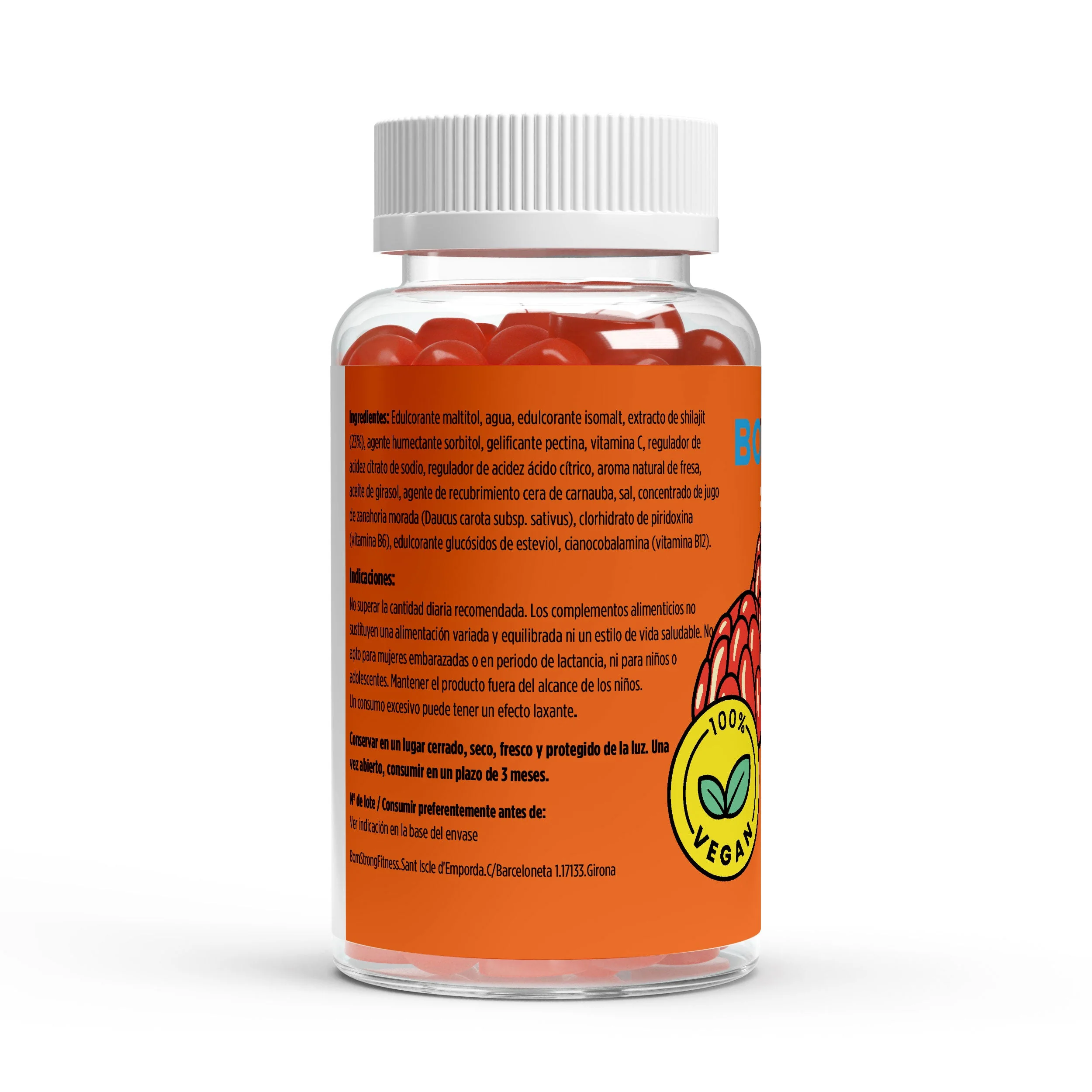 Bornstrong Premium shilajit 1000 + vitaminas C, B6 y B12 60 gominolas - Image 2