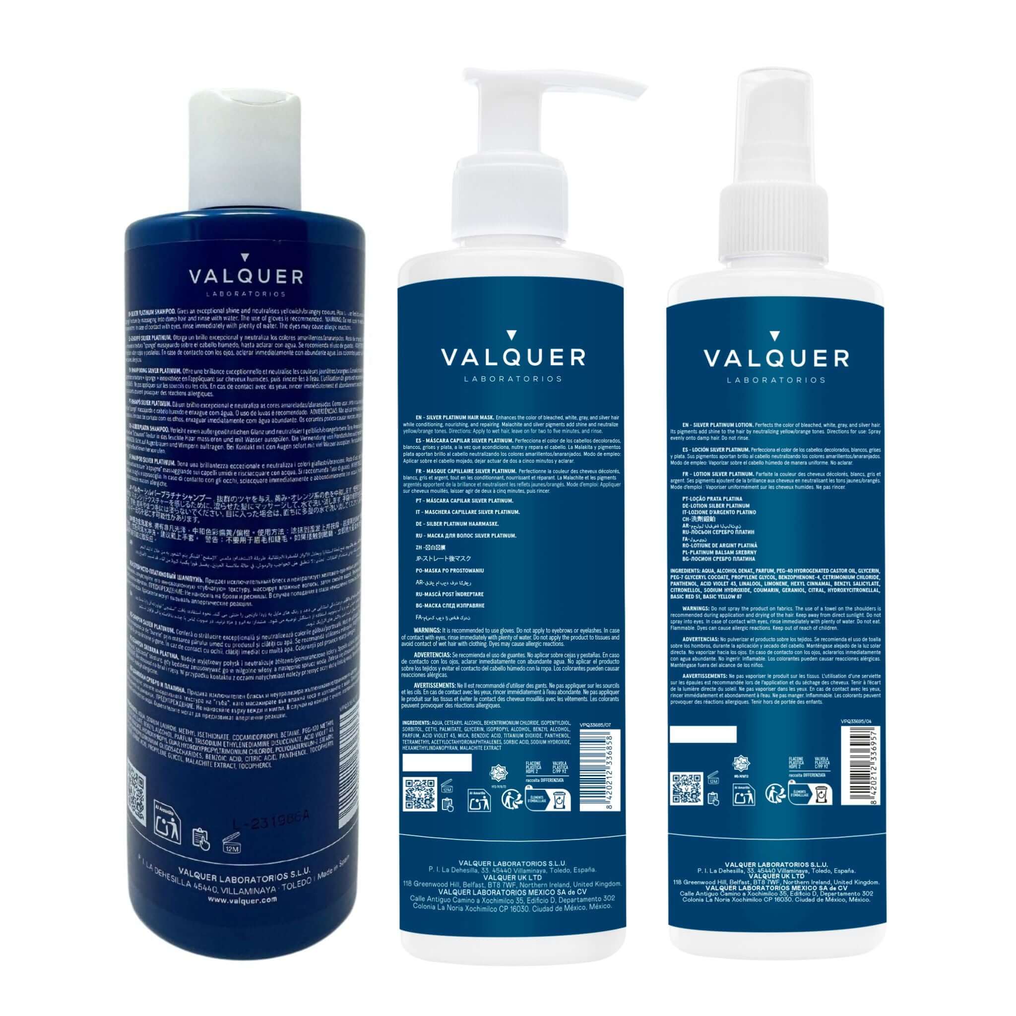 Valquer Pack Silver champú, mascarilla y loción 1000 ml - Image 4