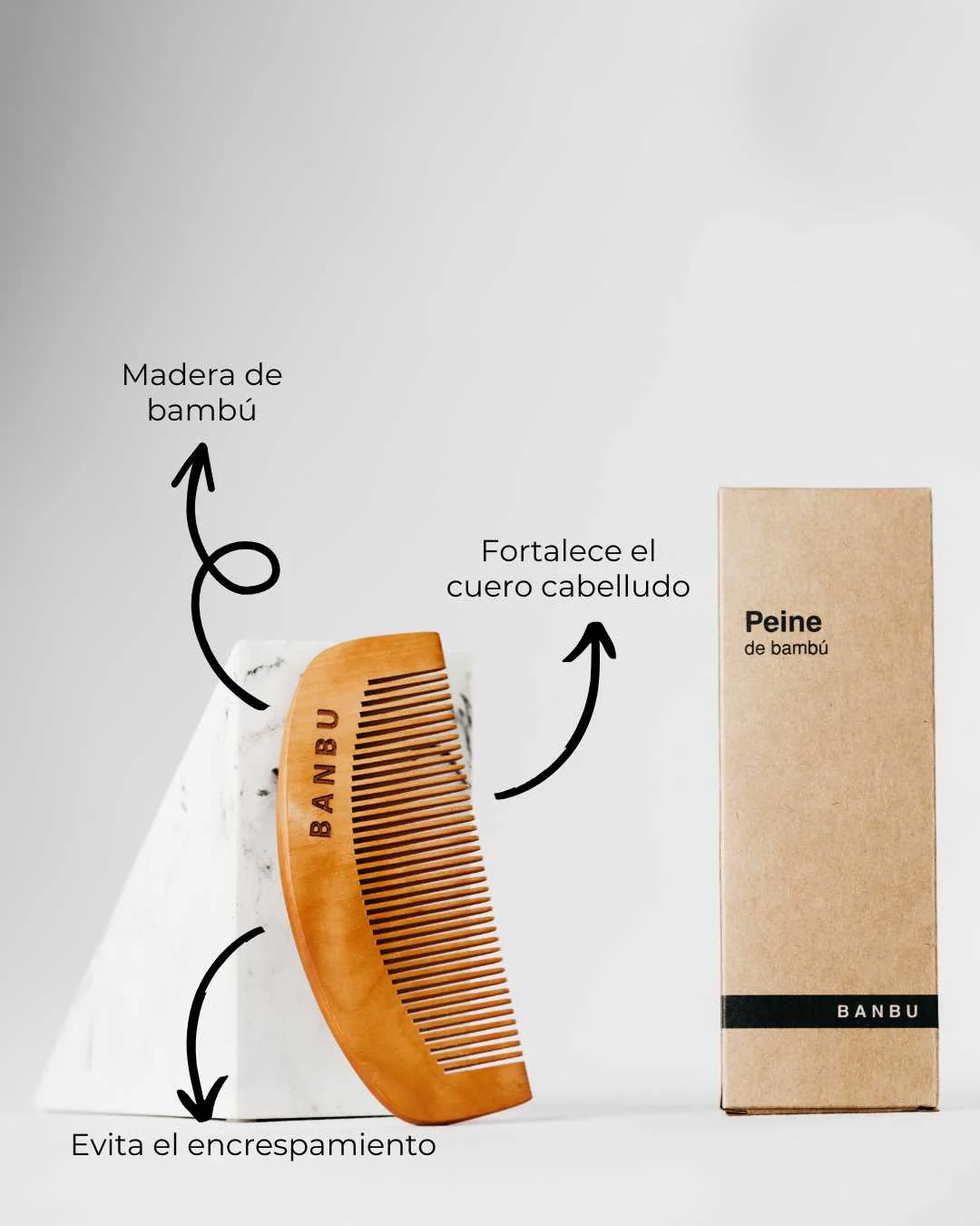 Banbu Peine de madera para pelo corto - Image 3