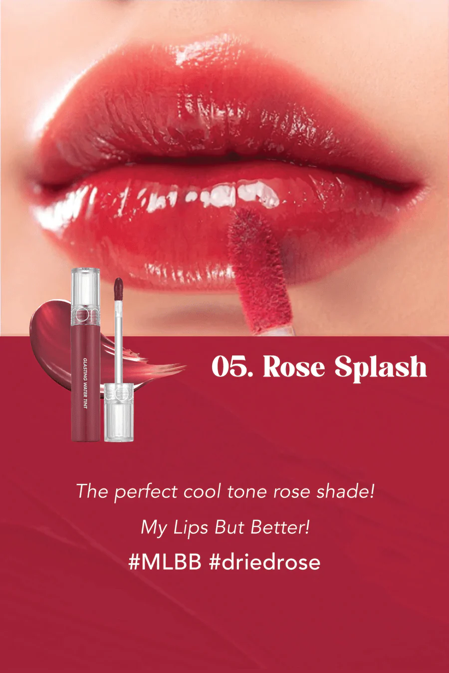 Rom&nd Glasting Water Tint 05 Rose Splash 4g - Image 3