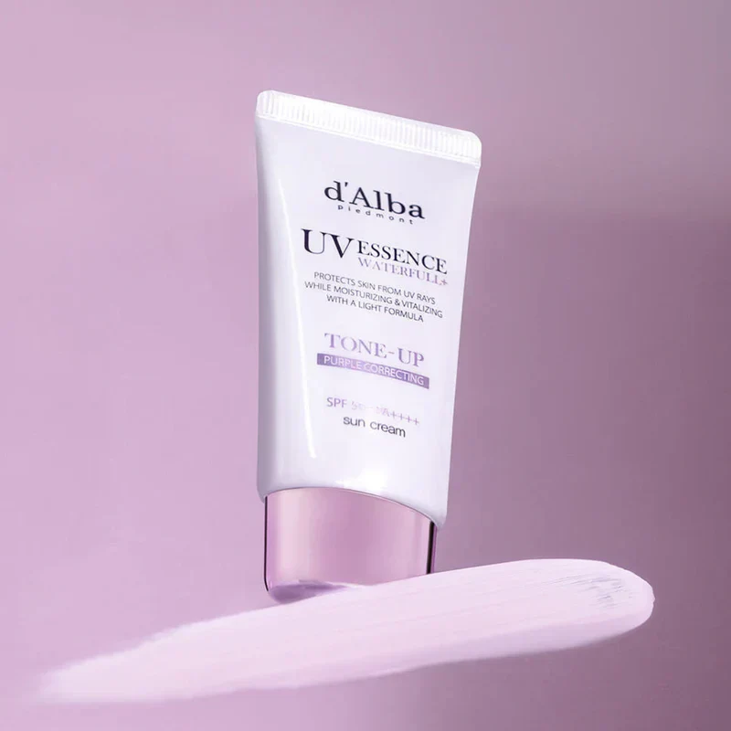 D'Alba Waterfull tone-up sun cream purple SPF50+ PA++++ 50ml - Image 2