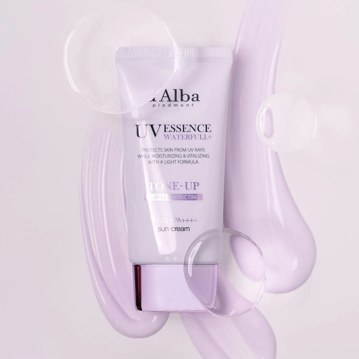 D'Alba Waterfull tone-up sun cream purple SPF50+ PA++++ 50ml - Image 4